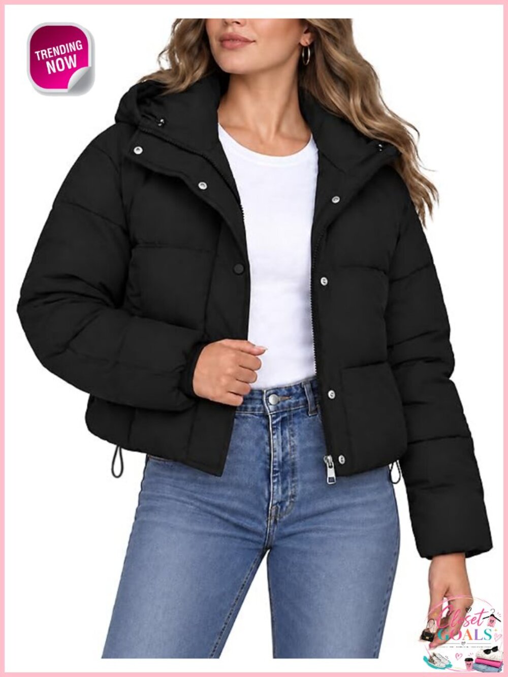 Women's Cropped Quilted Puffer Jacket Lightweight Warm Winter Coat